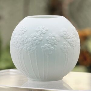 Vintage Mikasa Round Snowdrift Vase 1970s Flowers Japan